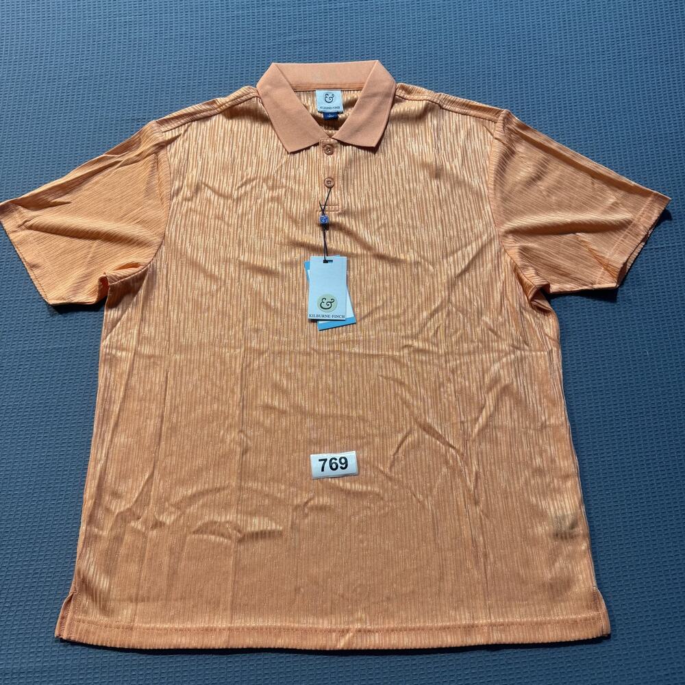 Kilburne & Finch Shirt Men Sz L Orange  Brand New